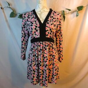 Oh Baby Top Maternity Pink Tan Black Flowy Geometric Print Comfy Stretch Size XL